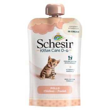 SCHESIR Kitten kapsička pre mačiatka kura v kréme 150 g