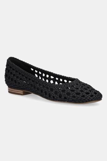 Baleríny Toms BLACK WOVEN BASKET čierna farba, 10022017
