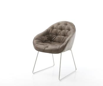 Jedálenská stolička Gaio-Flex taupe vintage tenká základňa z nerezovej
