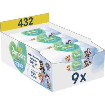 Pampers Harmonie Aqua Paw Patrol vlhčené čistiace obrúsky pre deti 432 ks