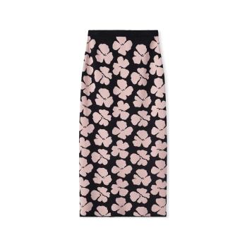 Compania Fantastica  COMPAÑIA FANTÁSTICA Skirt 10235 - Flowers  Sukňa Čierna