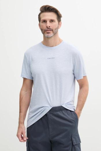 Tričko s prímesou ľanu Calvin Klein s potlačou, KM0KM01138