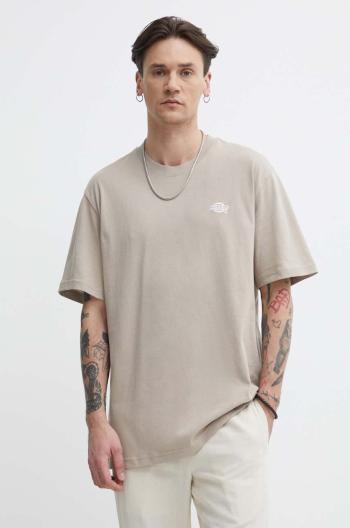 Bavlnené tričko Dickies béžová farba, s nášivkou
