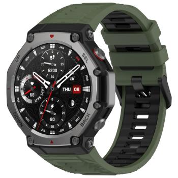 SPORTY Vymeniteľný silikónový remienok Amazfit T-Rex 3 OLIVE GREEN BLACK
