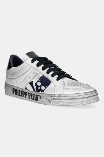 Kožené tenisky Philipp Plein Lo-Top Retrokickz TM biela farba, USC0634 PLE005N 0114