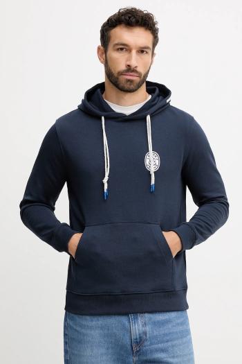 Bavlnená mikina Pepe Jeans tmavomodrá farba, s kapucňou, s nášivkou, PM5800042