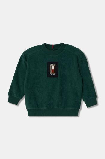 Detský sveter Tommy Hilfiger zelená farba, KB0KB09186