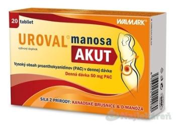 WALMARK UROVAL manosa AKUT na močové cesty 20 tabliet