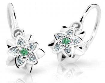 Cutie Jewellery Detské náušnice z bieleho zlata C2210-10-X-2 zelená