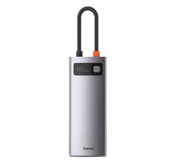 Baseus Metal Gleam USB-C Hub, 6-in-1 USB-C, 3XUSB, kártyaolvasó, HDMI