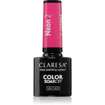 Claresa SoakOff UV/LED Color Neon gélový lak na nechty odtieň 2 5 g