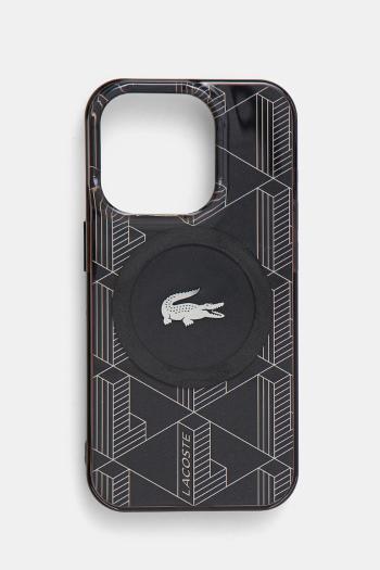 Puzdro na mobil Lacoste iPhone 15 Pro 6.1 čierna farba, LCHMP15LUBSK