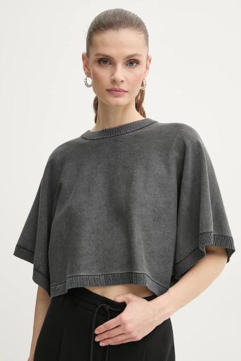 Bavlnené tričko MICHAEL Michael Kors dámske, šedá farba, MS56160HMS