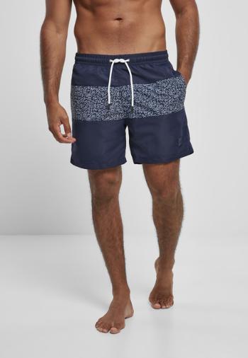 Urban Classics Mid Block Pattern Swim Shorts darkwater - XXL