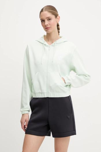 Mikina Guess ROBERTA dámska, hnedá farba, s kapucňou, s nášivkou, V5RQ20 KC3D2