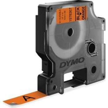 Dymo D1 1978367, 12mm x 3m, čierna tlač / oranžový podklad, originálna páska