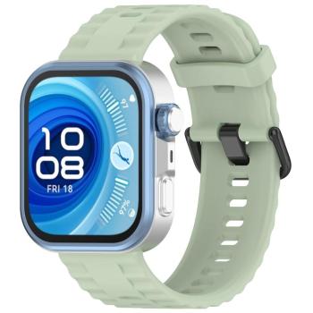 RIBBED Silikónový remienok pre Huawei Watch Fit 4 / Fit 4 Pro svetlozelený