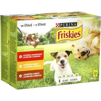 Friskies Adult s hovädzím, kuraťom a jahňacím v šťave 12× 100 g (7613035343627)