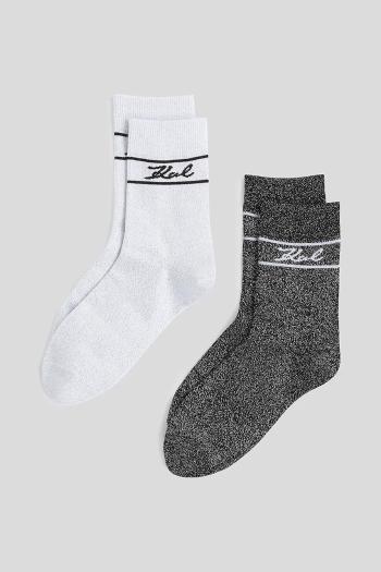 Ponožky Karl Lagerfeld 2-pak biela farba, A3W43002