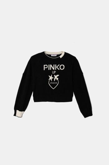 Detský sveter Pinko Up čierna farba, tenký, F4PIJGJP087