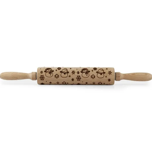 Toro Drevený valček s dekorom Snehuliak, 38 cm