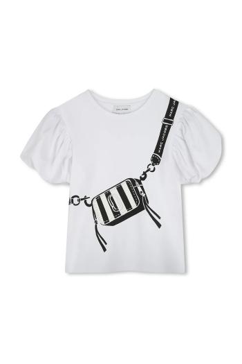 Detské bavlnené tričko Marc Jacobs biela farba, W60464