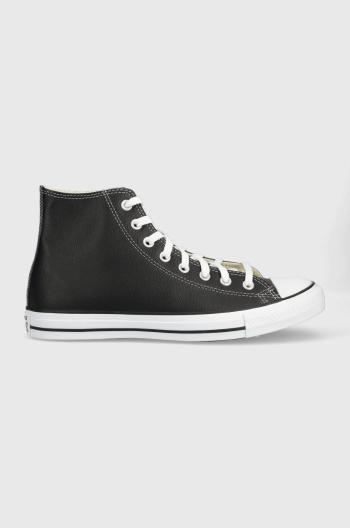 Kožené členkové topánky Converse Chuck Taylor All Star pánske, čierna farba