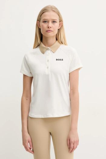 Polo tričko BOSS dámske, béžová farba, 50540217