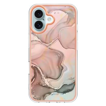 IMD MARBLE Ochranný kryt pre Apple iPhone 16 Plus ROSE GOLD