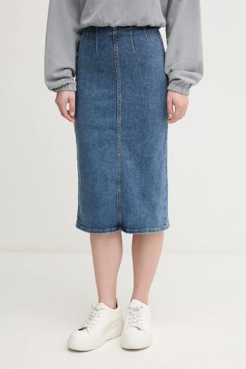 Rifľová sukňa United Colors of Benetton midi, áčkový strih, 4ORHD004O