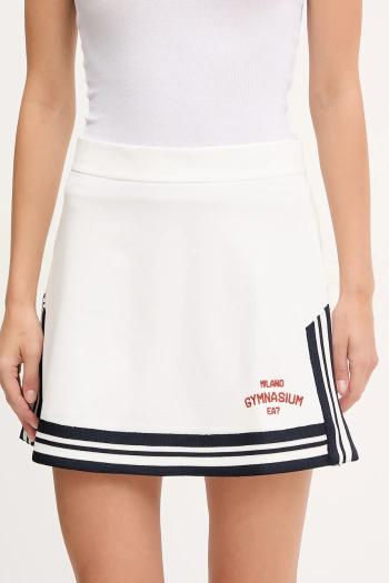 Sukňa EA7 Emporio Armani biela farba, mini, áčkový strih, AF12114.7W000501