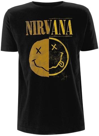Nirvana Tričko Spliced Happy Face Black L