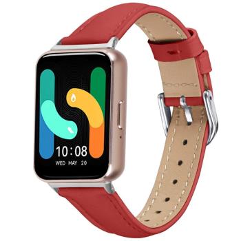 LEATHER Kožený remienok pre Samsung Galaxy Fit3 červený