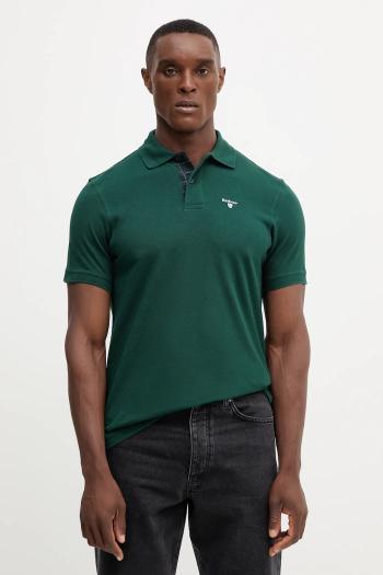 Bavlnené polo tričko Barbour Tartan Pique Polo zelená farba, s nášivkou, MML0012