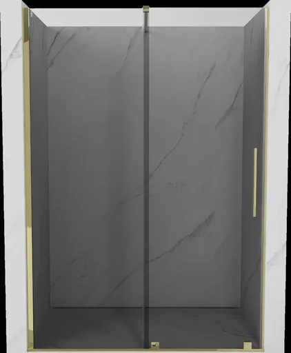 MEXEN/S - Velár posuvné sprchové dvere 130, grafit, zlatá 871-130-000-41-50