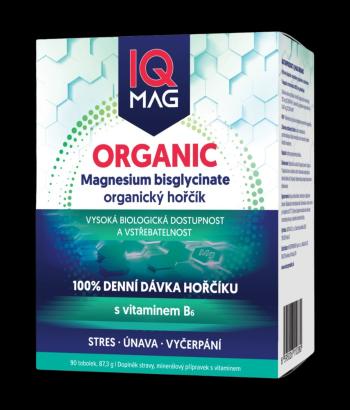 IQ MAG ORGANIC Magnesium+B6, organický horčík 90 kapsúl