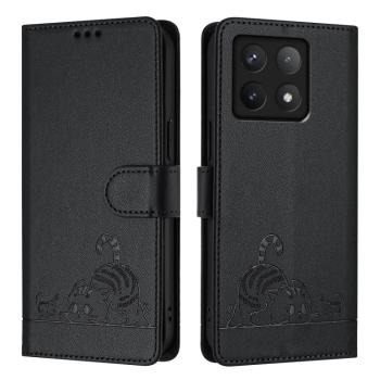 ART CAT Peňaženkový obal s remienkom pre Xiaomi 14T čierny