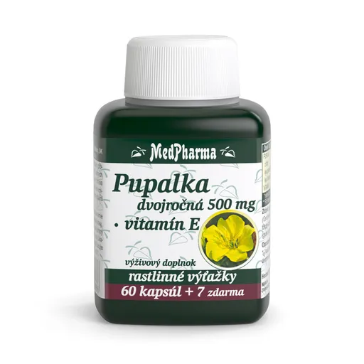 MEDPHARMA Pupalka dvojročné 500 mg + vitamín E 67 tabliet