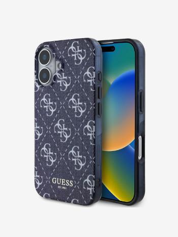 Guess IML Denim Effect MagSafe Zadní Kryt pro iPhone 16 Dark Blue Telefontok Lila