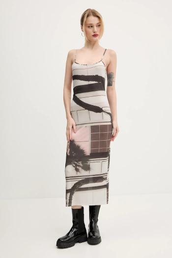 Šaty Desigual SHELLEY béžová farba, maxi, priliehavá, 25SWVK56