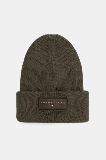 Bavlnená čiapka Tommy Jeans zelená farba, AM0AM13666