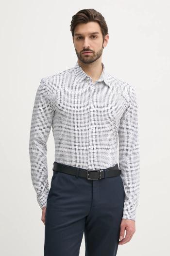 Košeľa BOSS pánska, biela farba, slim, s klasickým golierom, 50539457