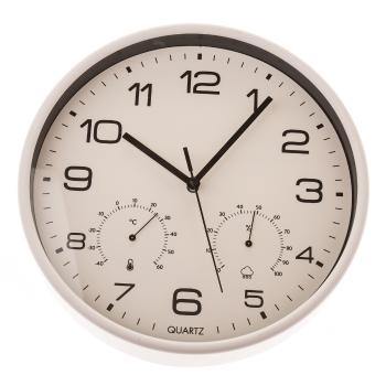 Nástenné hodiny s teplomerom a vlhkomerom 25 cm