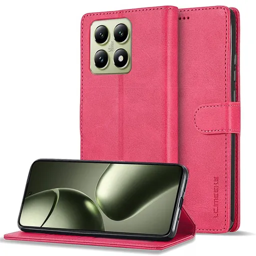 IMEEKE Peňaženkový obal pre Xiaomi 14T ružový