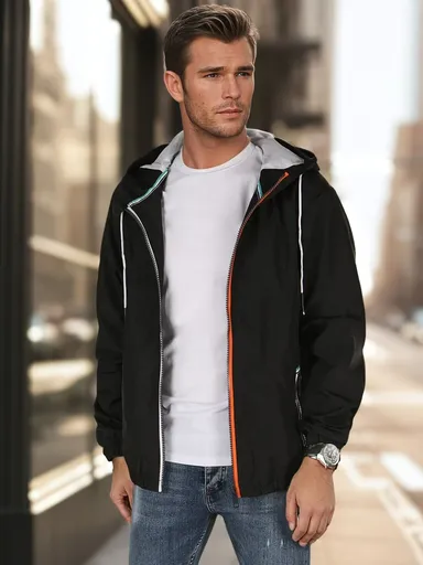 Čierna pánska prechodná bunda Dstreet TX4700