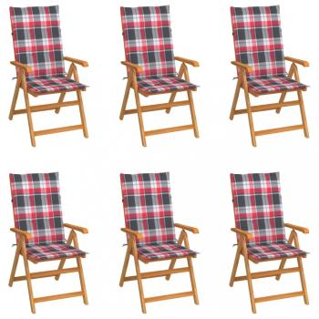 Záhradná stolička 6 ks teak / látka Dekorhome