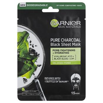 Garnier Čierna textilná maska s extraktom z morských rias Pure Charcoal Skin Naturals (Black Tissue Mask) 28 g