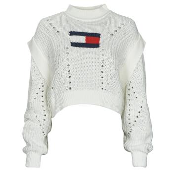 Tommy Jeans  TJW OVRSZD FLAG STITCH SWEATER  Svetre Biela