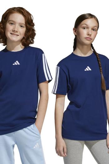 Detské bavlnené tričko adidas tmavomodrá farba, vzorované, JD6490