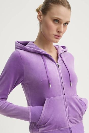 Mikina Juicy Couture ROBERTSON CLASS dámska, fialová farba, s kapucňou, jednofarebná, JCAP176